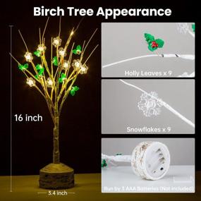 img 3 attached to Brighten Up Your Christmas Decor With 18-LED Lighted Birch Tree For Tabletop