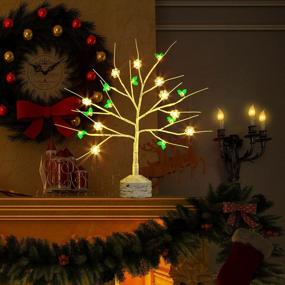 img 1 attached to Украсьте свой рождественский декор настольной березой с 18-светодиодной подсветкой