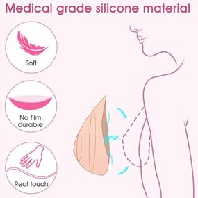 img 1 attached to Durable And Comfortable Triangle Silicone Breast Forms For Enhanced Body Confidence