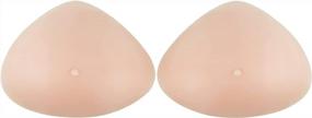 img 4 attached to Durable And Comfortable Triangle Silicone Breast Forms For Enhanced Body Confidence