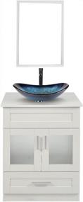 img 4 attached to 24" Puluomis Modern Bathroom Vanity W/ Vessel Sink, Faucet & Mirror