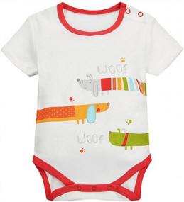 img 4 attached to Unisex Baby Cotton Short Sleeved Bodysuit - CuteOn For Comfort & Style!