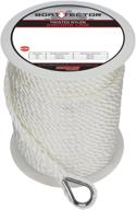 🛥️ extreme max 3006.2297 boattector twisted nylon anchor line - 3/8" x 200', white - high quality marine rope for secure boat docking логотип