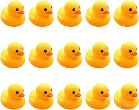 img 4 attached to 🛁 AHUA Bath Duck Toys 15PCS - Mini Rubber Ducks for Toddlers - Squeaky and Floating Ducks Baby Shower Toy - Boys & Girls 3+ Months - Size: 2.2’’