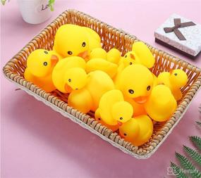 img 3 attached to 🛁 AHUA Bath Duck Toys 15PCS - Mini Rubber Ducks for Toddlers - Squeaky and Floating Ducks Baby Shower Toy - Boys & Girls 3+ Months - Size: 2.2’’