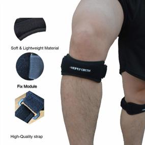 img 1 attached to Adjustable Knee Strap 2 Pack For Pain Relief And Support During Sports And Activities Like Soccer, Basketball, Volleyball, Running, Hiking, Tennis, Tendonitis, And Squats - HOPEFORTH Patella Brace