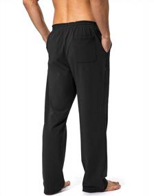 img 2 attached to Men'S Cotton Yoga Sweatpants Open Bottom Casual Jersey Pants With Pockets For Athletic Lounge
