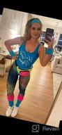 img 1 attached to 💪 Womens 80s Workout Costume with Neon Legging, Leotard, Headband, and Wristbands - Miaiulia 80s Accessories Set review by Joshua Vogel