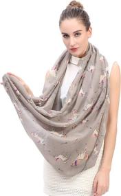 img 2 attached to 🦄 Lina Lily Unicorn Infinity Lightweight Women's Scarves & Wraps: Vibrant and Versatile Accessories"