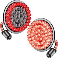 🔴 enhance visibility & style with black-finish halo red harley rear led turn signal tail brake light | pair set | bullet style | for harley davidson sportster street glide road king softail electra heritage dyna логотип