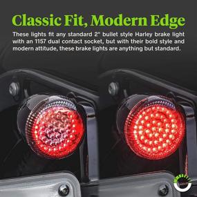 img 2 attached to 🔴 Enhance Visibility & Style with Black-Finish HALO Red Harley Rear LED Turn Signal Tail Brake Light | Pair Set | Bullet Style | For Harley Davidson Sportster Street Glide Road King Softail Electra Heritage Dyna