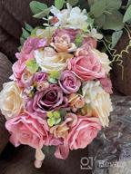 img 1 attached to Dusty Rose & Ivory Artificial Flower Wedding Bouquet - Perfect For Wedding Party, Church, Home Decor And Tossing By HiiARug review by Andre Parsons