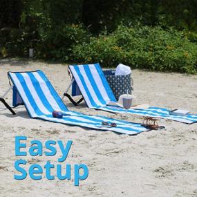 img 3 attached to Compact Portable Lightweight Beach Chair With Storage Pouch And Adjustable Back - June & May Easy Set-Up