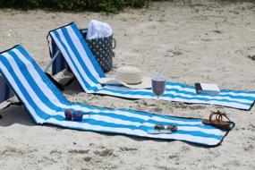 img 1 attached to Compact Portable Lightweight Beach Chair With Storage Pouch And Adjustable Back - June & May Easy Set-Up