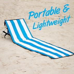 img 4 attached to Compact Portable Lightweight Beach Chair With Storage Pouch And Adjustable Back - June & May Easy Set-Up