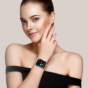 img 3 attached to Сменный ремешок для часов Apple Watch из нержавеющей стали 18 карат для женщин - совместим с размерами 38 мм / 40 мм / 41 мм / 42 мм / 44 мм / 45 мм IWatch серии SE 7/6/5/4/3/2/1 - стильный дизайн золотой цепочки от PLTGOOD