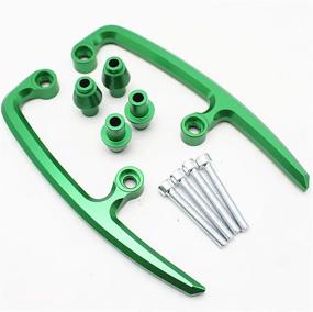 img 2 attached to HTTH Practical Rear Grab Bars Seat Passenger Motorcycle CNC Aluminum Rail Handle Armrest Arm Rests For Kawasaki Z650 2017 2018 (Green)