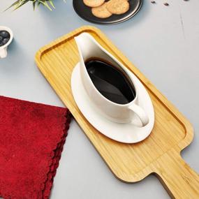 img 3 attached to Serve In Style With Our Versatile 8 Oz Gravy Boat And Ceramic Tray Set - Perfect For Salad Dressings, Milk, Broth, Creamer, And More! [Microwave & Dishwasher Safe]
