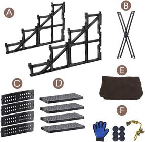 img 1 attached to 🐶 Non-Slip 4-Tier Plastic Dog Ramp/Ladder for Small Dogs & Cats - Topmart Dog Stairs, Ideal for Small Animals, Doggy, Kitty