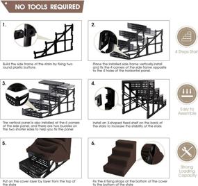 img 2 attached to 🐶 Non-Slip 4-Tier Plastic Dog Ramp/Ladder for Small Dogs & Cats - Topmart Dog Stairs, Ideal for Small Animals, Doggy, Kitty