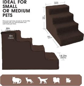 img 3 attached to 🐶 Non-Slip 4-Tier Plastic Dog Ramp/Ladder for Small Dogs & Cats - Topmart Dog Stairs, Ideal for Small Animals, Doggy, Kitty