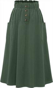 img 1 attached to Basic Flared Skater Skirt For Women: Stretchy And High Waisted Summer Casual Mini Skirt By MUADRESS