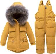 👶 wesidom baby snowsuit: cute hooded fur down jacket coat and ski bib pants for boys and girls - toddler winter outfit sets logo