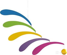 img 4 attached to 🌈 Flensted Flowing Rhythm Rainbow Hanging Mobile - Handmade in Denmark - 18 Inches: A Mesmerizing Decor Piece