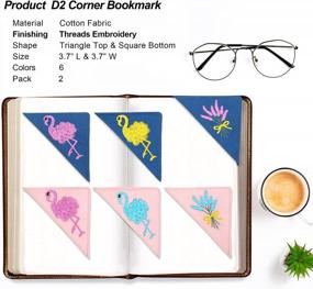 img 1 attached to Unique Book Lover Gift: ABAMERICA 2 Pcs Personalized Leather Corner Bookmark W/ Embroidered Initials - Made In USA!