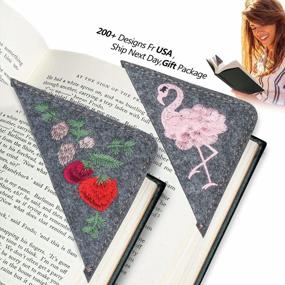 img 4 attached to Unique Book Lover Gift: ABAMERICA 2 Pcs Personalized Leather Corner Bookmark W/ Embroidered Initials - Made In USA!