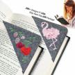 unique book lover gift: abamerica 2 pcs personalized leather corner bookmark w/ embroidered initials - made in usa! logo
