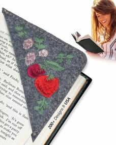 img 3 attached to Unique Book Lover Gift: ABAMERICA 2 Pcs Personalized Leather Corner Bookmark W/ Embroidered Initials - Made In USA!