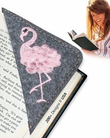 img 2 attached to Unique Book Lover Gift: ABAMERICA 2 Pcs Personalized Leather Corner Bookmark W/ Embroidered Initials - Made In USA!