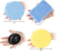 🚗 premium microfiber car wax applicator pad set - round & rectangular sponge polishing pads with handle - auto detailing supplies kit (pack of 13) логотип