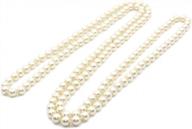multilayer statement necklace for women - jsea 57'' length with 8mm simulated glass pearl for long-lasting elegance logo