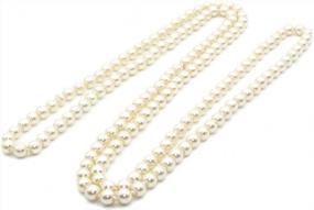 img 4 attached to Multilayer Statement Necklace For Women - JSEA 57'' Length With 8Mm Simulated Glass Pearl For Long-Lasting Elegance