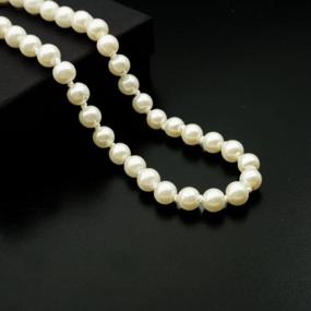 img 1 attached to Multilayer Statement Necklace For Women - JSEA 57'' Length With 8Mm Simulated Glass Pearl For Long-Lasting Elegance