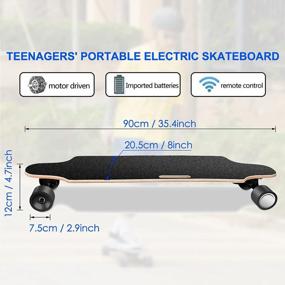 img 2 attached to Get The Thrilling Riding Experience With Electric Skateboard Youth Electric Longboard - 12 MPH Top Speed, 10 KM Range & Wireless Remote Control! (US Stock)
