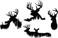 🦌 deer buck hunting silhouette decals 4 pack: buck black, small - ideal for hunters! логотип