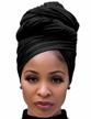 stay comfortable and chic with harewom black jersey hair wrap for women logo