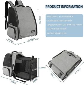 img 3 attached to 🐾 Hoyooyoo Expandable Pet Carrier Backpack with Breathable Mesh & Inner Safety Strap - Suitable for Small Dogs, Cats, and Puppies - Travel-Friendly Foldable Backpack Carrier