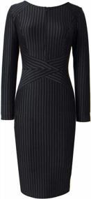 img 1 attached to Look Professional In VFSHOW Womens Front Zipper Slim Work Office Business Cocktail Party Pencil Dress