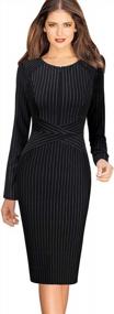 img 3 attached to Look Professional In VFSHOW Womens Front Zipper Slim Work Office Business Cocktail Party Pencil Dress