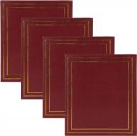burgundy red traditional photo albums with set of 4, hold 440 4x6 photos - designovation логотип