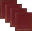 burgundy red traditional photo albums with set of 4, hold 440 4x6 photos - designovation logo