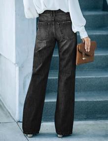img 2 attached to Рваные расклешенные джинсы с высокой талией и широкими брюками LookbookStore