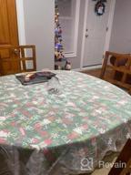 img 1 attached to Red Christmas Tablecloth 60X83 With Lace Leaves Prints - Rectangle Holiday Table Fabric Cover review by Jimmy Moreland
