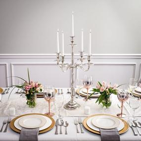 img 1 attached to Klikel Heritage 24 Inch Silver 5 Candle Candelabra - Classic Elegant Design - Wedding, Dinner Party And Formal Event Centerpiece - Nickel Plated Aluminum, Mirrored Finish