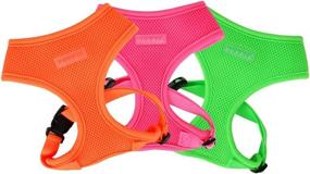 img 2 attached to 🟠 Neon Orange Puppia Soft Harness A - M: Enhanced Mesh Over-The-Head Soft Dog Harness