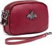 stylish and compact leather coin purse for women - 2 zippers provide secure organization logo